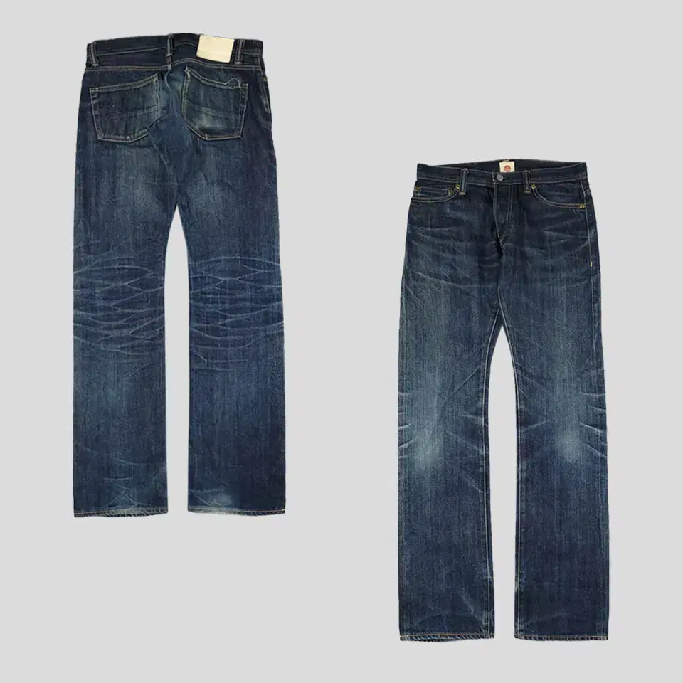 SOMET Mid-Blue Wash Selvedge Straight Fit Jeans Denim Pants MADE IN