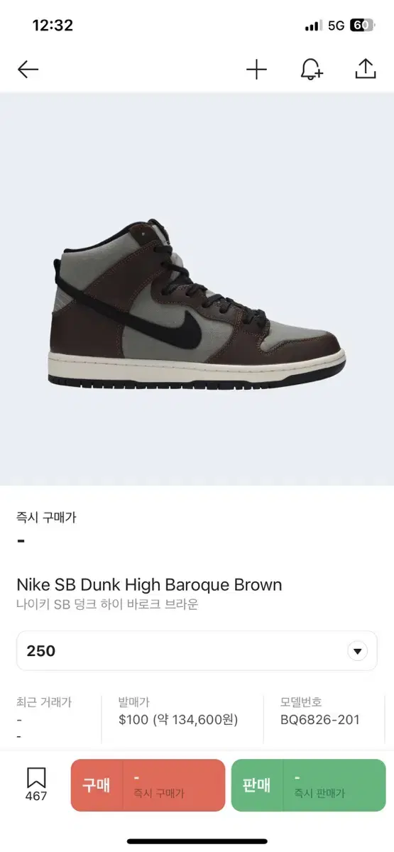 Nike SB Dunk High Baroque Brown (250)