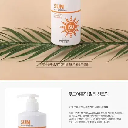 푸드어홀릭 멀티 선크림 대용량 250ml SPF50+/PA+++