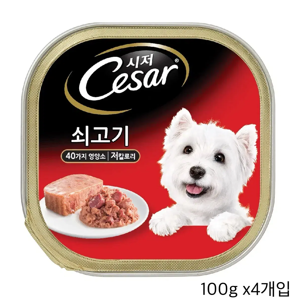 시저 애견 캔사료 쇠고기 100g x 4개입