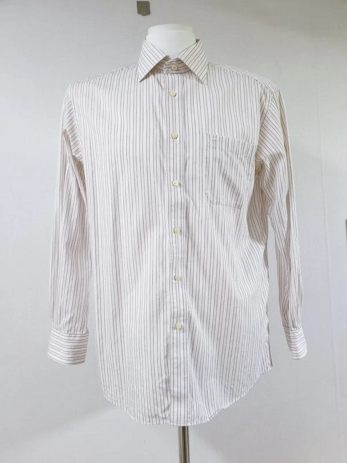 Dax Men's Shirt Imported Fabric Ivory Stripe 100 Dress Shirt