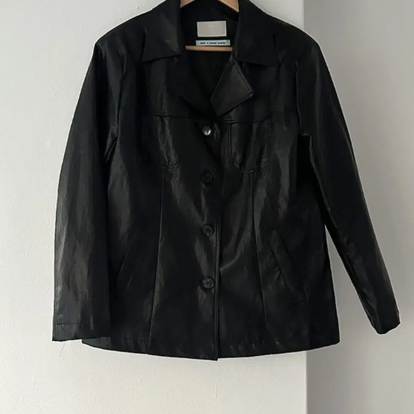 트로브 pocket leather jacket