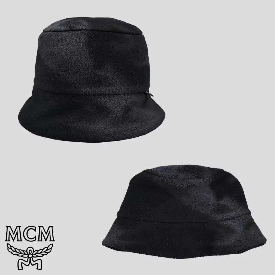 MCM MCM JP Black Gray Tie-dye Poly Fleece Hooded Bucket Hat Bungee