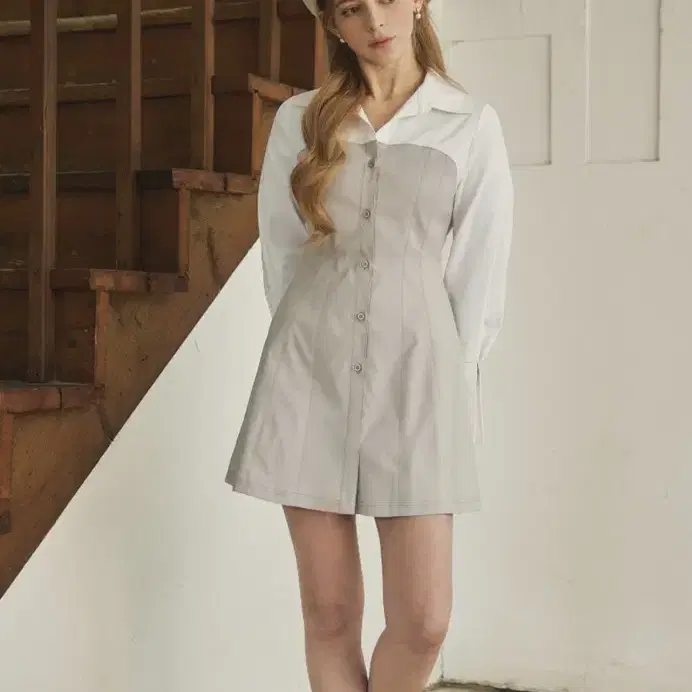 에스윤 셔츠원피스 화이트 shirt over top dress