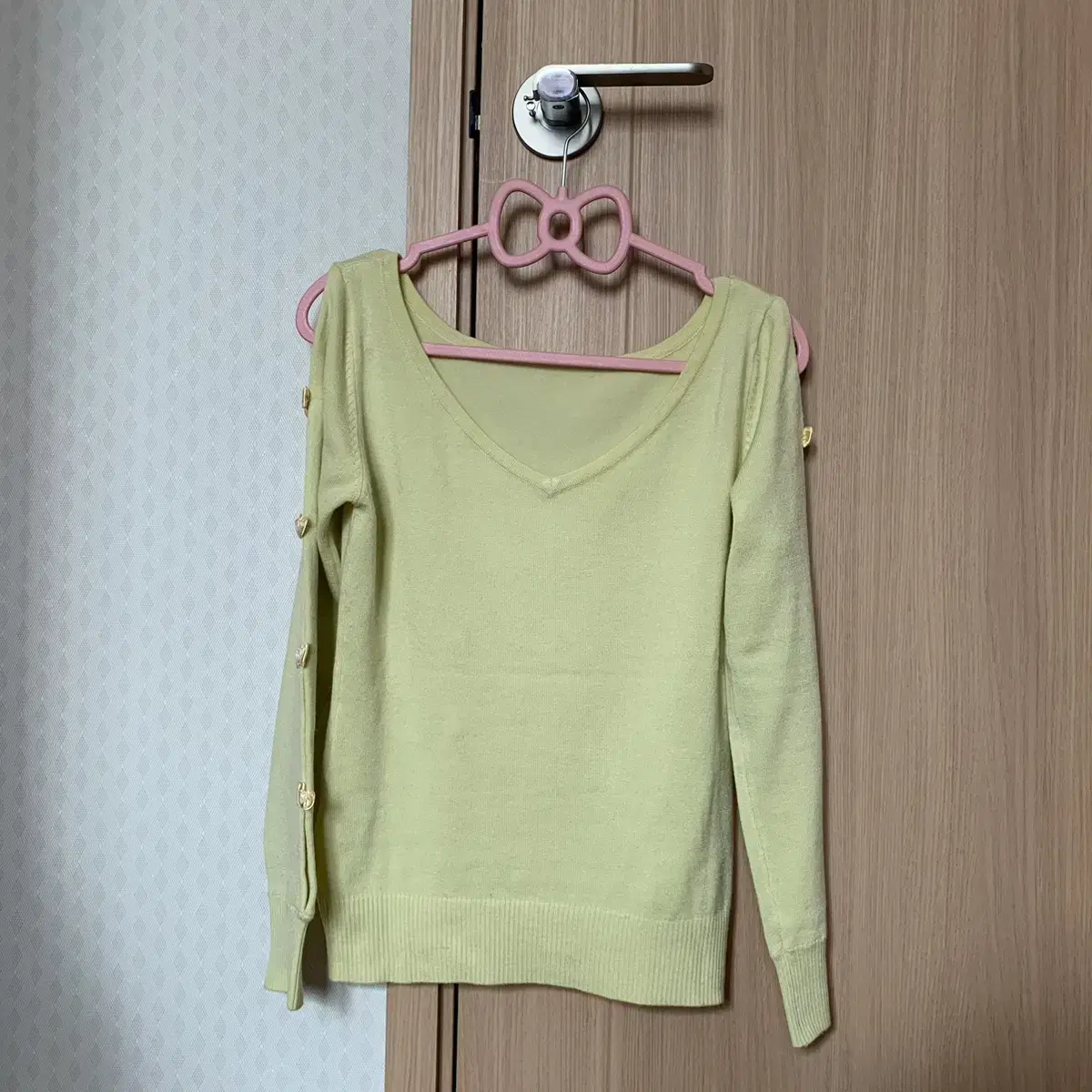 RF Inter Remix Pistachio Ribbon Knit Gyaru Himegyaru