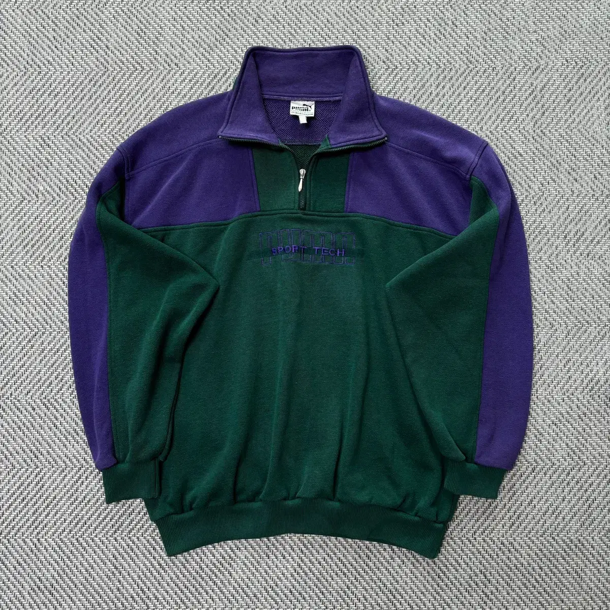 PUMA PUMA 80s Old School Purple Colorblocked Sweatshirt Furry Vahn Zip Up