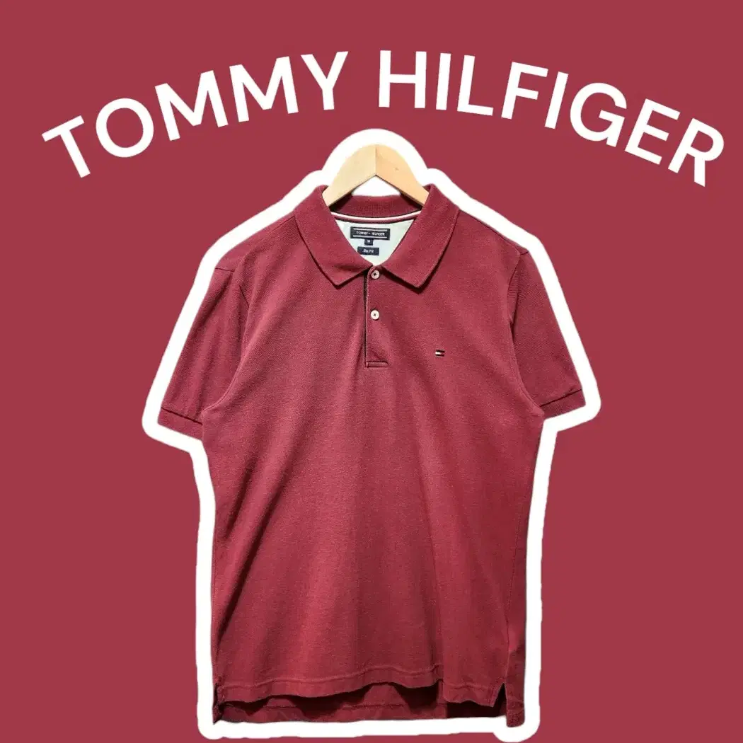 [M] TOMMYHILFIGER 타미힐피거 반팔카라티 와인