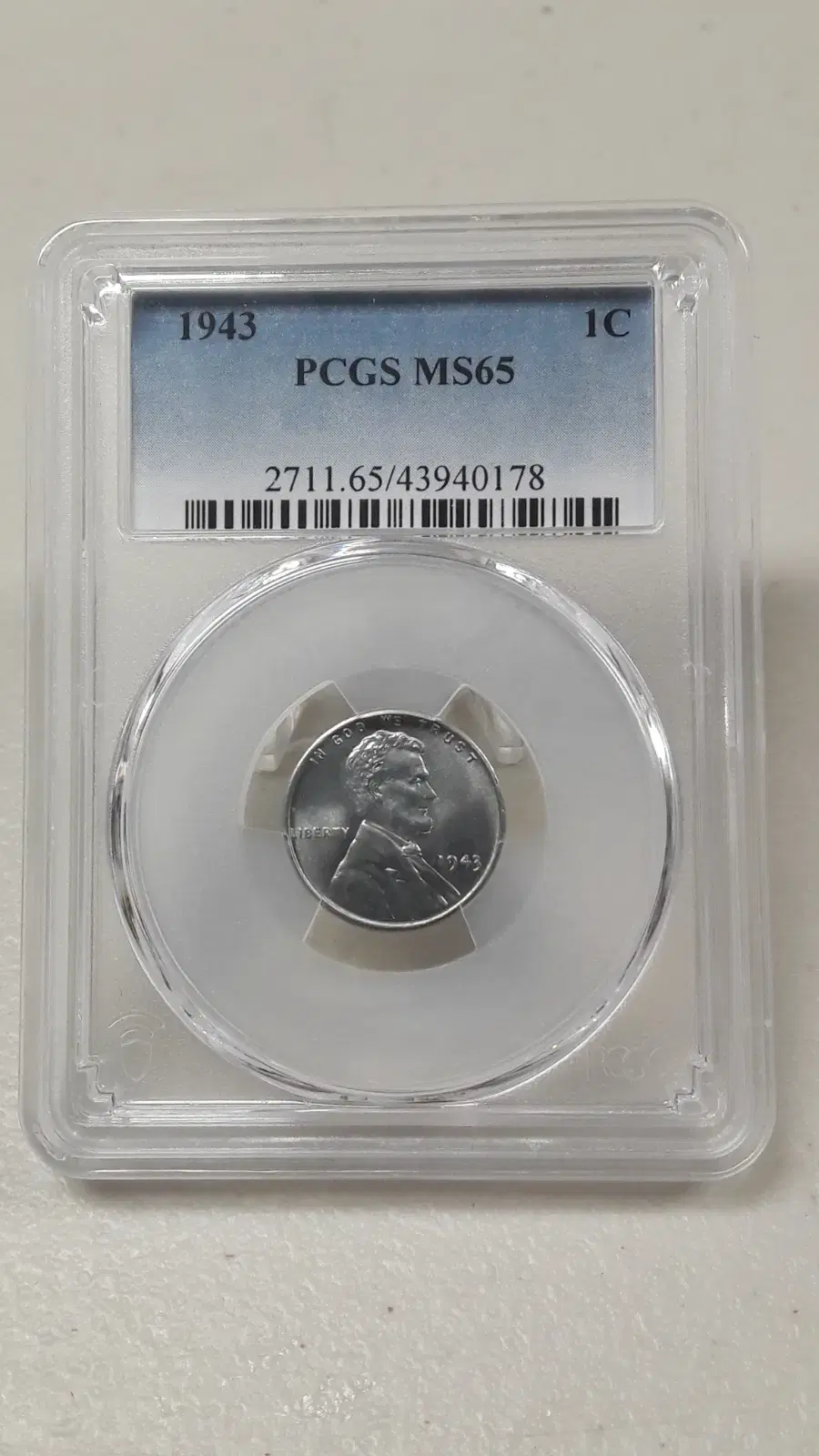 1943년 미국 링컨 1센트 PCGS MS65 미사용 주화