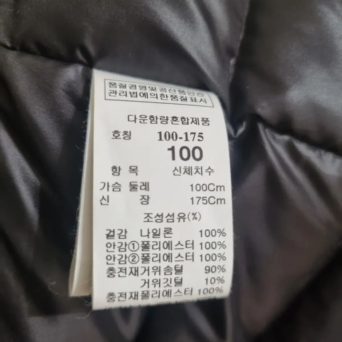 랑방스포츠 구스다운 자켓 딥블루 100 사이즈 새제품.