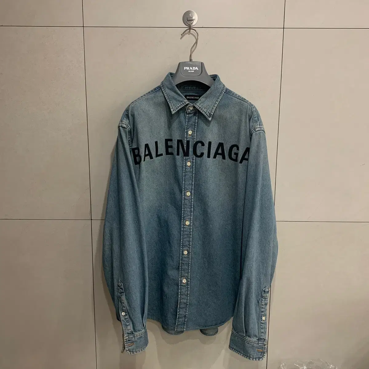 Balenciaga Embroidered shirt jean jacket