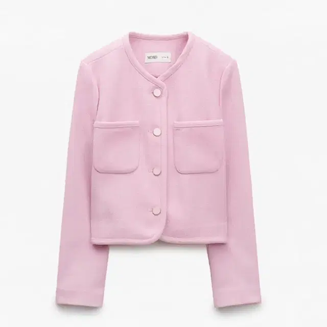 미쏘 라운드넥 숏 트위드 자켓 pink (M size)