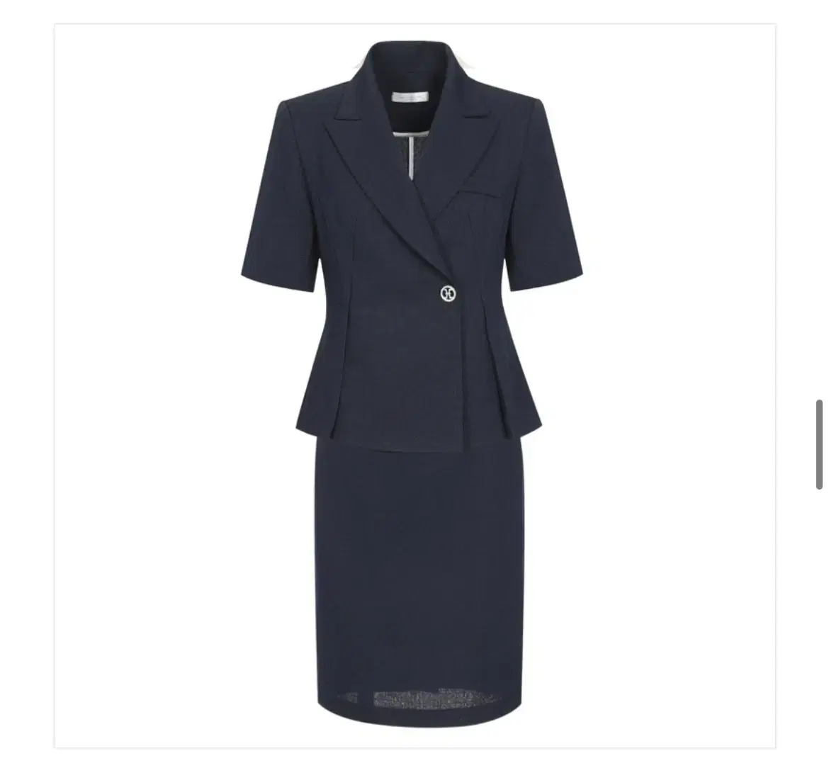 Navy summer jacket + midi skirt suit set for Dior