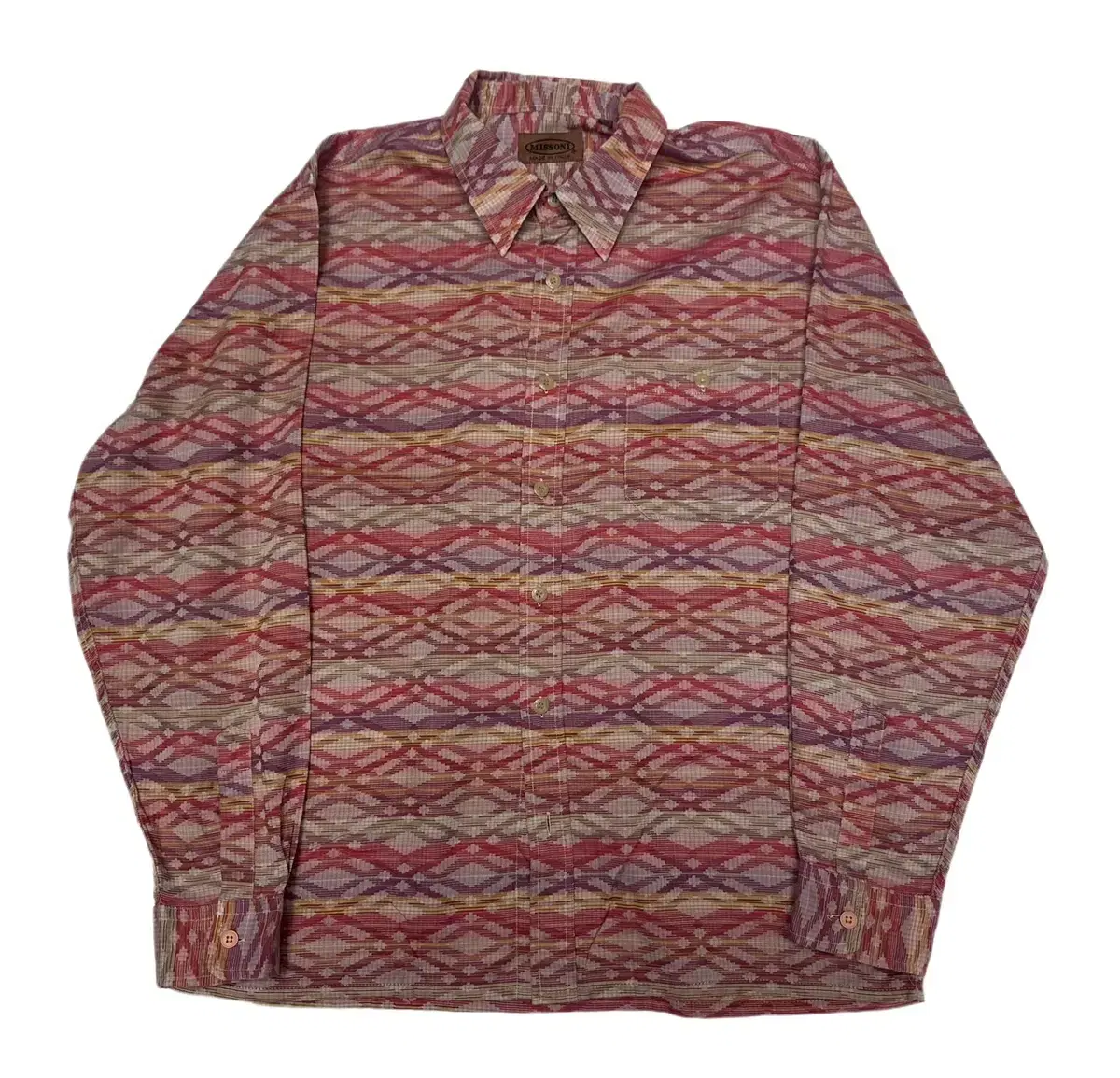 Missoni Vintage Cross Logo Pattern Shirt 52 Size