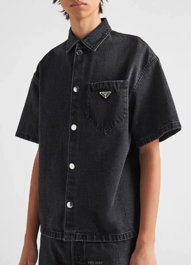 Prada Denim short-sleeved shirt GEC067 12K8