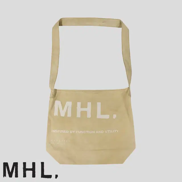 MHL 마가렛호웰 베이지 화이트 로고프린팅 에코백 가방 숄더백 토트백