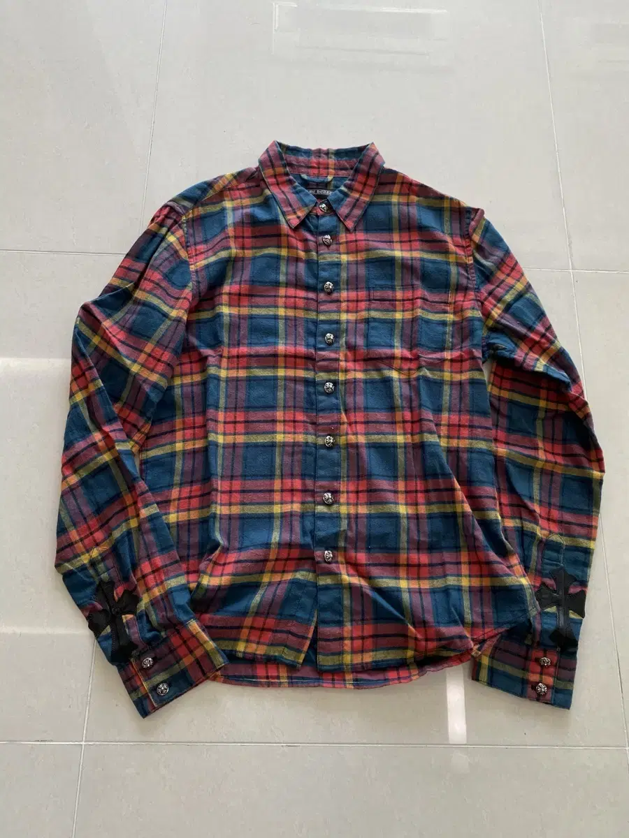 Genuine Chrome Hearts Cross Patch Flannel Shirt