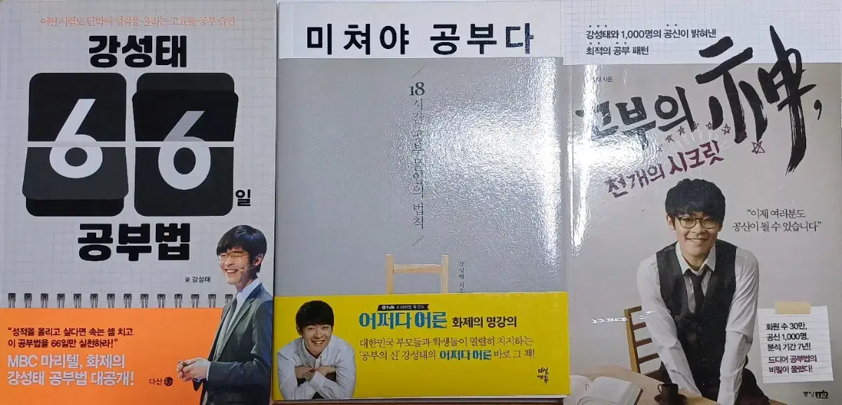 강성태 66일 공부법, 미쳐야 공부다, 완벽한 공부법, 천개의 시크릿