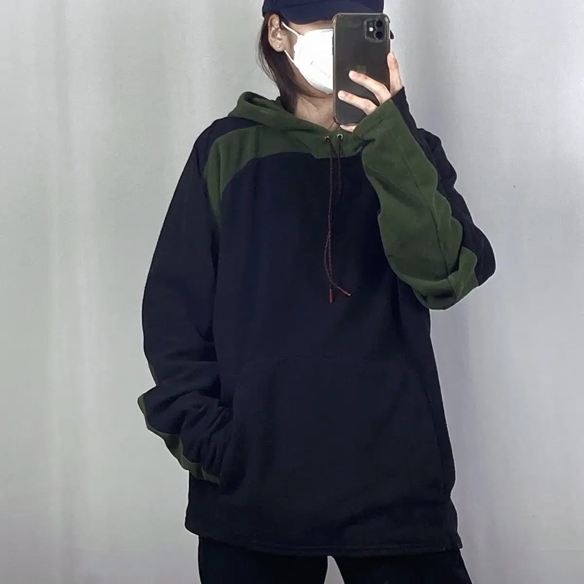 The North Face Black Green Hoodie M .240405