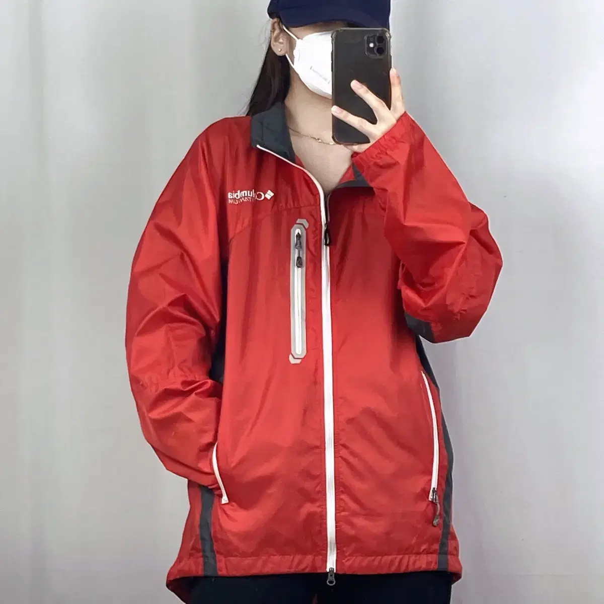 Columbia Red Lightweight Windbreaker M .240405