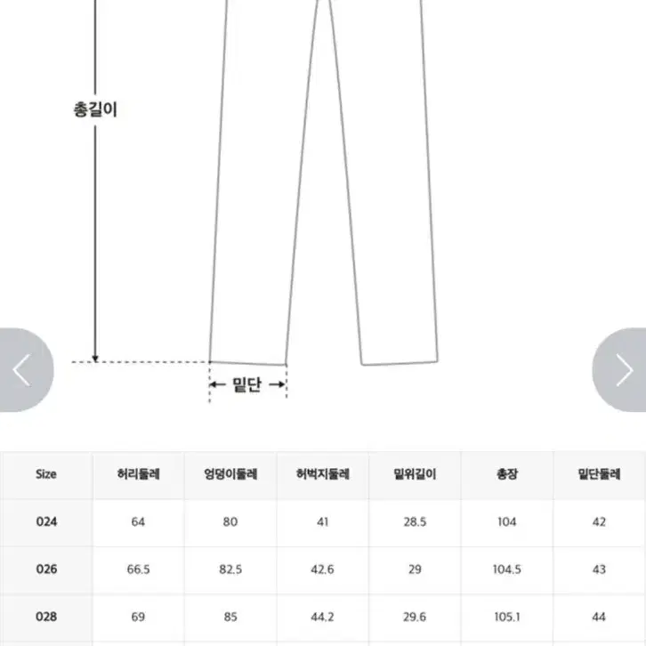 급처) 미쏘 앞 슬릿 청바지