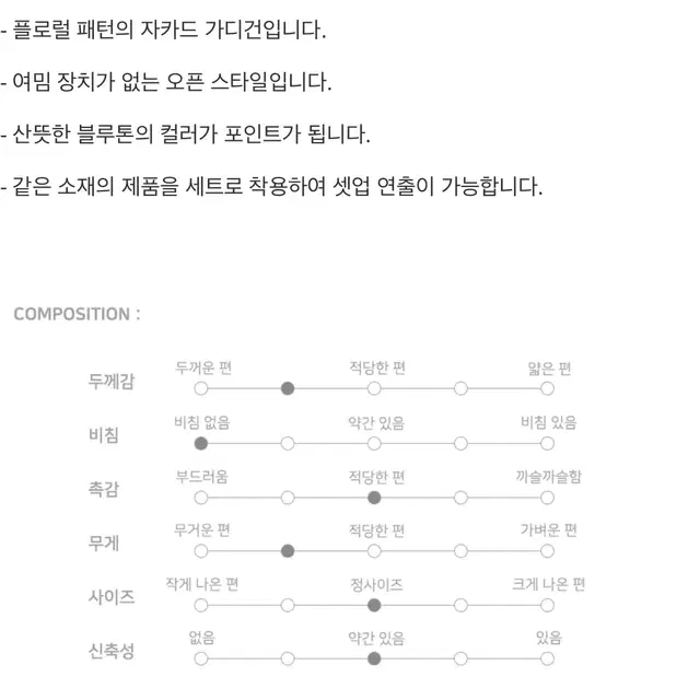 [EENK] 잉크 플로럴 니트 가디건