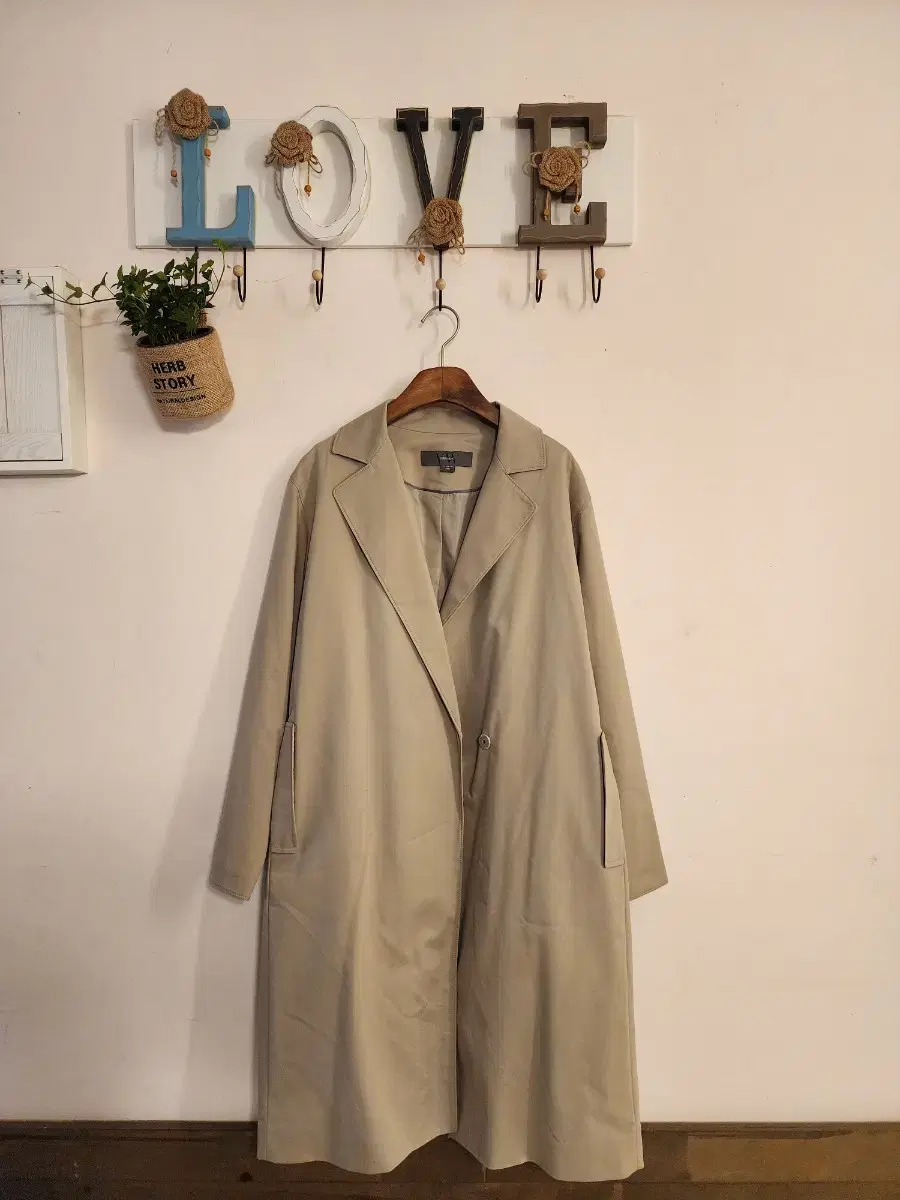 Genuine) Berawang Boxy Han Casual Long Coat