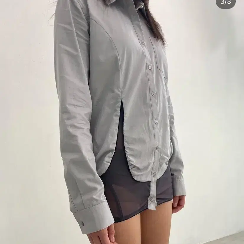 울리카 Ulika 매쉬 판넬 셔츠 mesh panel shirt