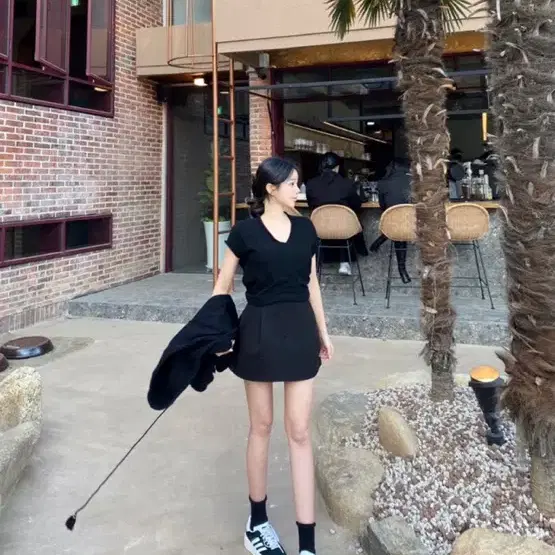 ootd 이지인 수입 핀턱치마바지