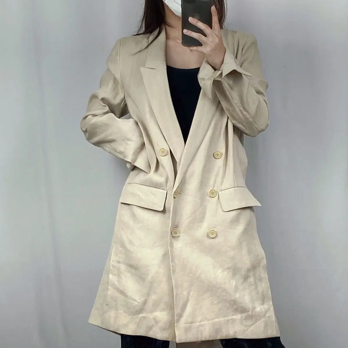 Calvin Klein Beige Linen Jacket 95 .240406