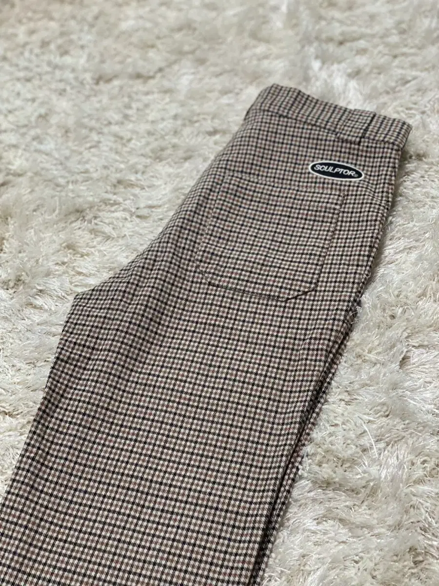 SCULPTOR Wide-leg bootcut checked pants