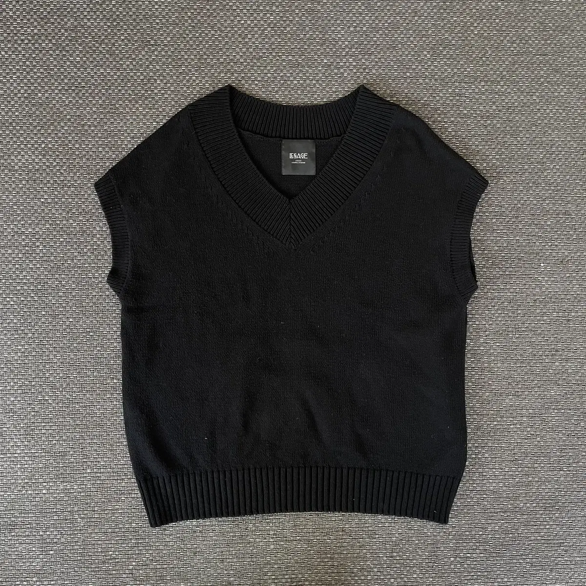 Lesage Black V-Neck Oversized Knit Vest