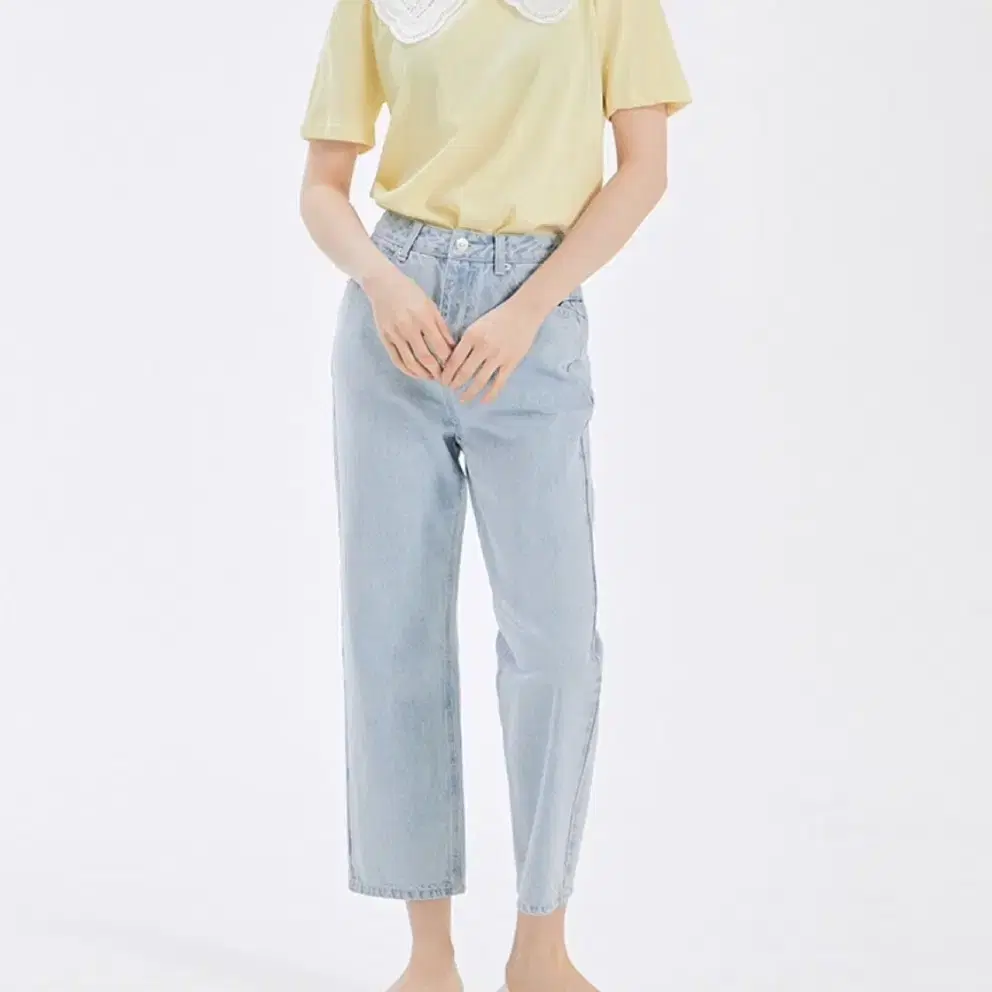 MIXXO 미쏘 9부 와이드핏 데님 와이드 일자 청바지 26