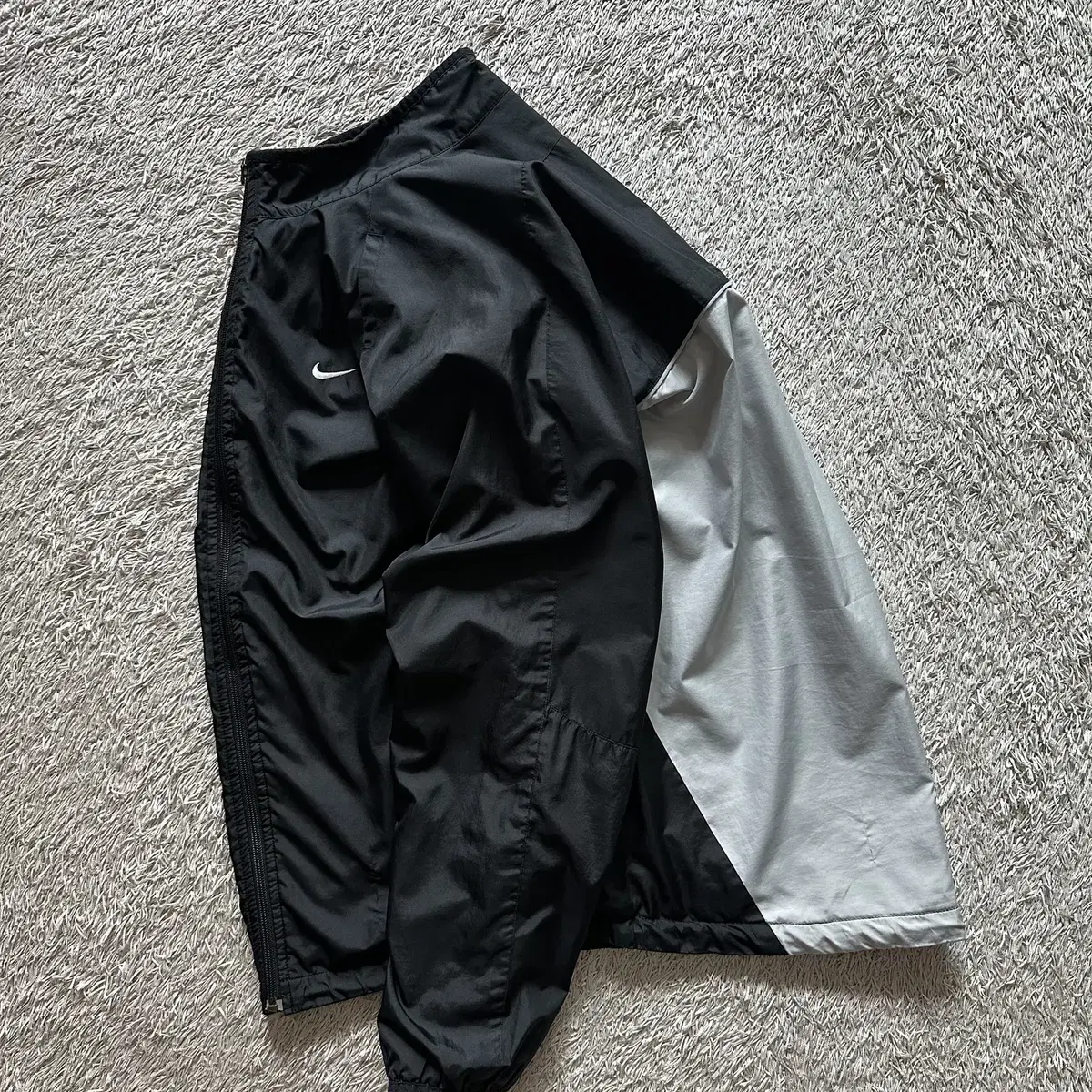 [L] 00s 나이키 NIKE 올드스쿨 배색 바람막이 자켓 블랙그레이