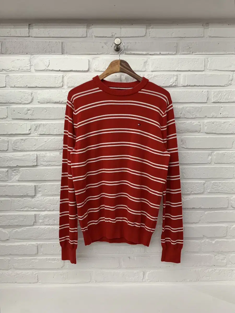 Tommy Stripe Knit Red