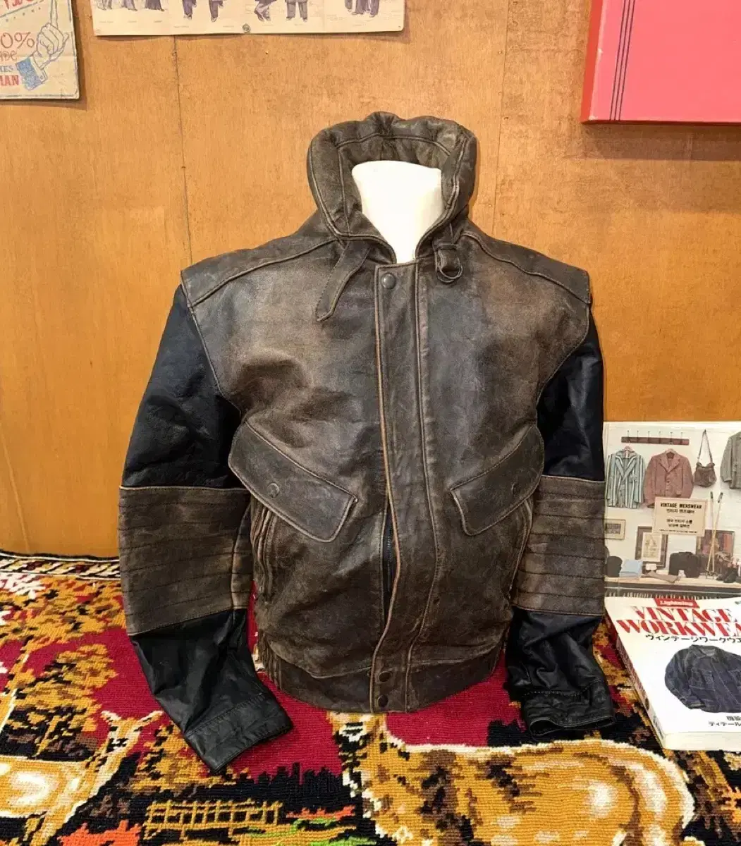 16/(m) 가죽자켓 가죽자켓 bomberjacket workwear amekazi vintage