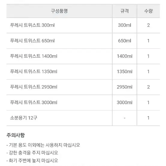 푸레시 트위스트 기본세트 팝니다 밀폐용기세트