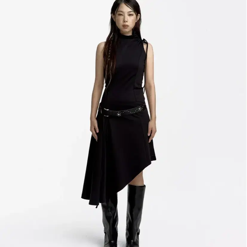 카시코 원피스 kashiko Asymmetric Draped Dress