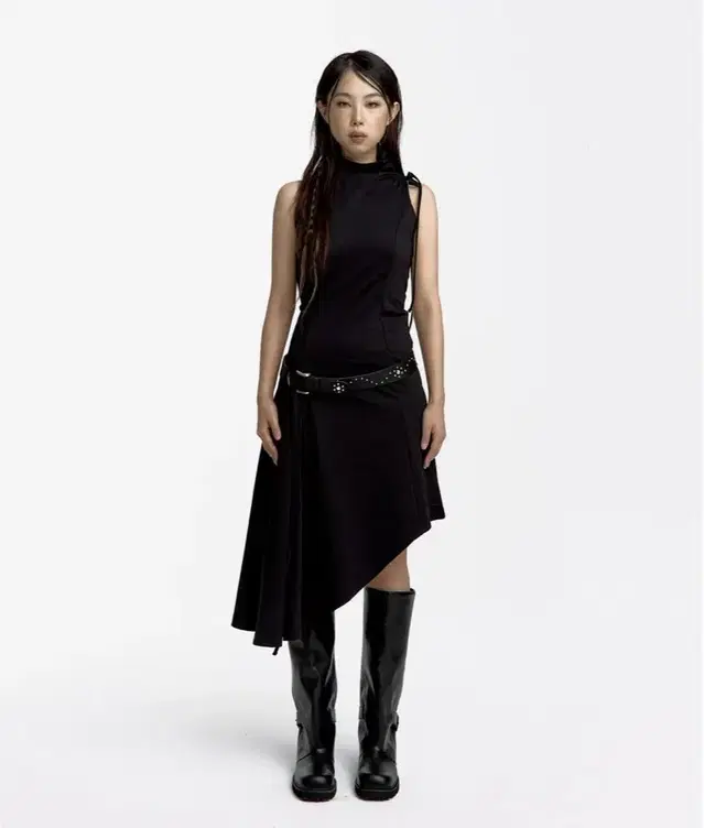 카시코 원피스 kashiko Asymmetric Draped Dress