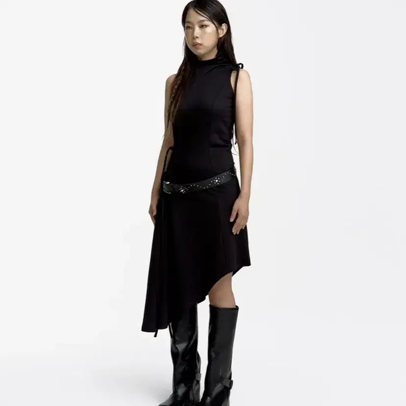 카시코 원피스 kashiko Asymmetric Draped Dress