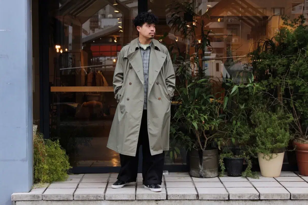 AURALEE FINX POLYESTER BIG 住まい TRENCH COAT 4