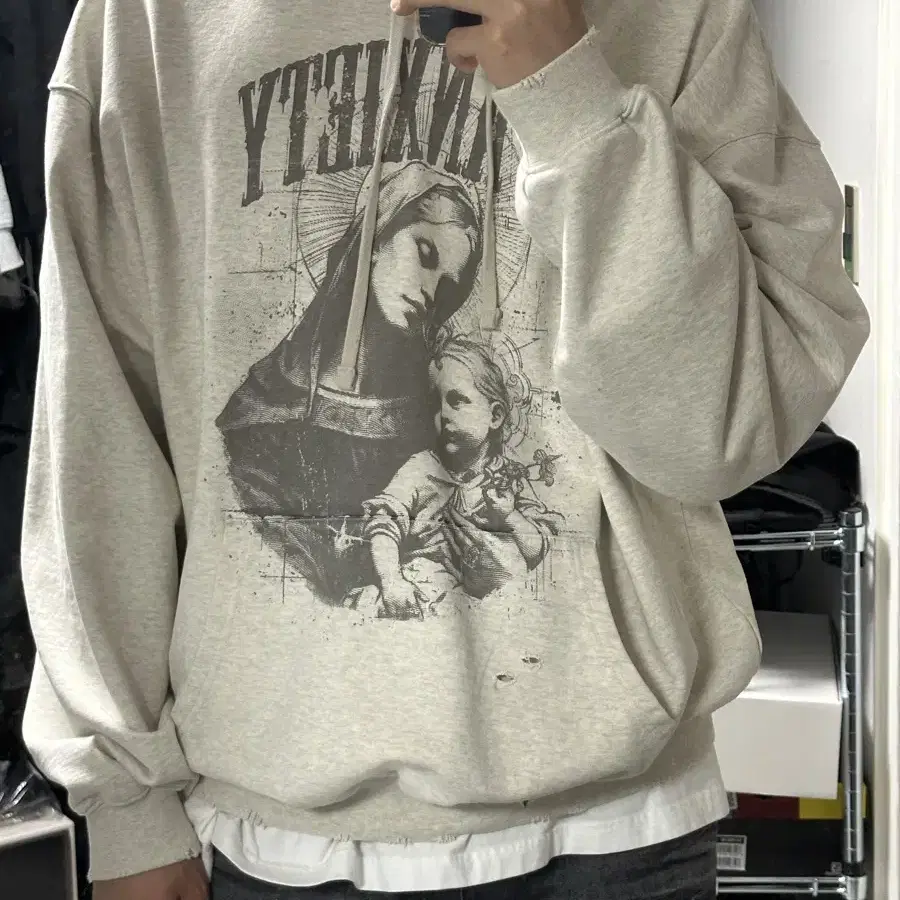 [XL] 엑스트라오디너리 NO ANXIETY WASHED HOODIE