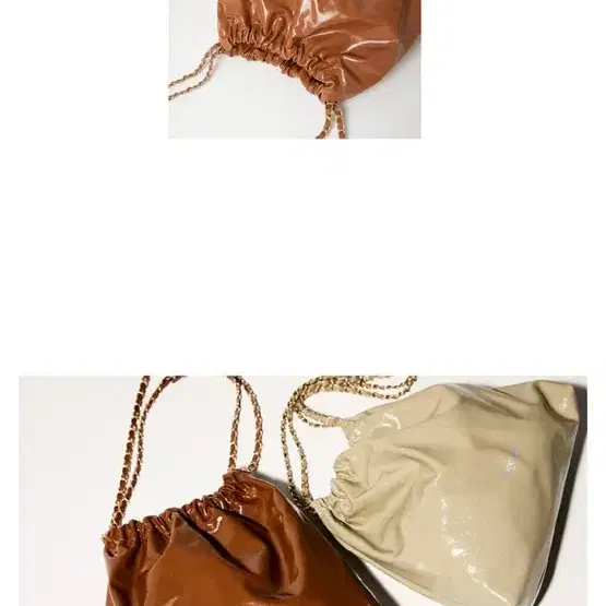 리민백 MUFFY LEATHER chain - CAMEL