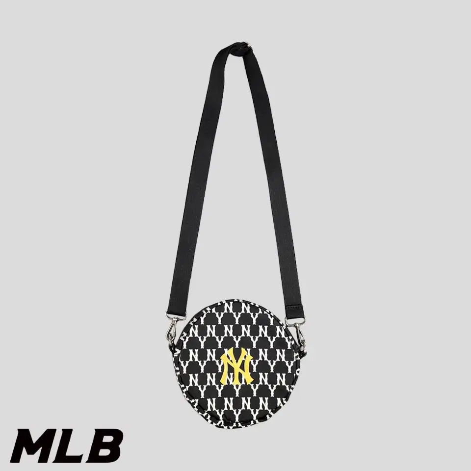 MLB M L B New York Yankees Monogram Logo Pattern Round Crossbody Bag Pouch Bag Autumn