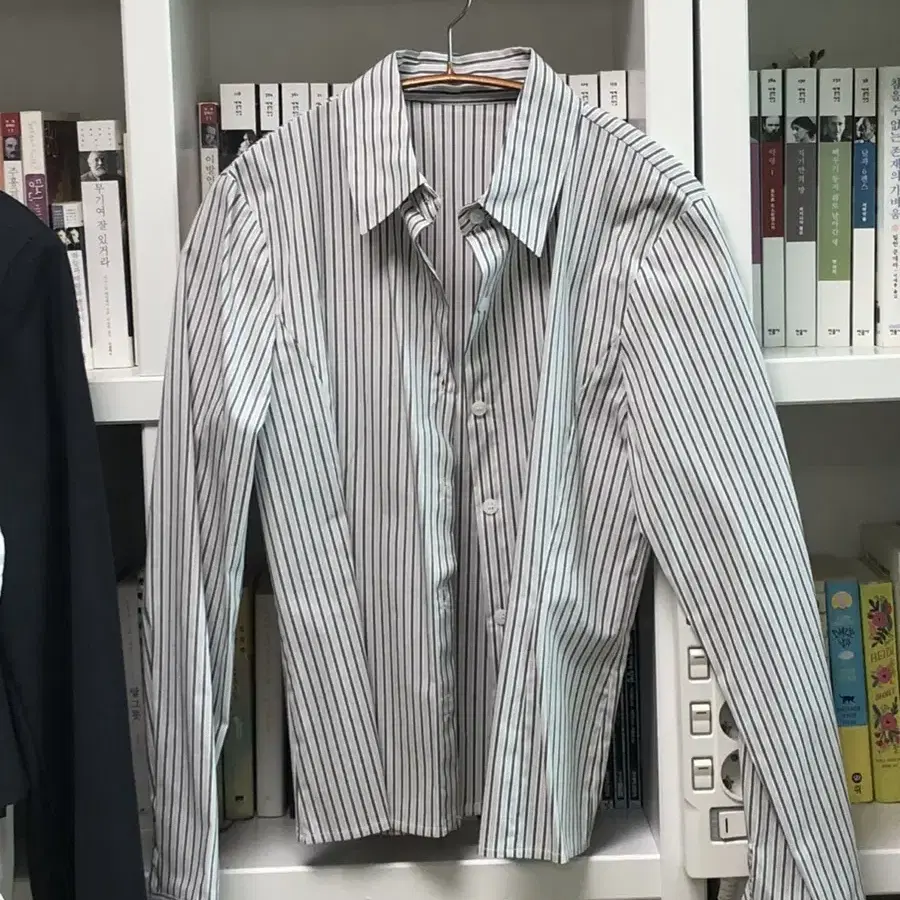 새상품 에프터먼데이 shady uniform stripe shirts차콜