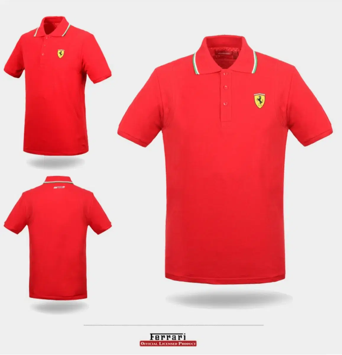 [해외XS]Scuderia Ferrari Official Genuine Polo Short Sleeve T-Shirt Red,Black