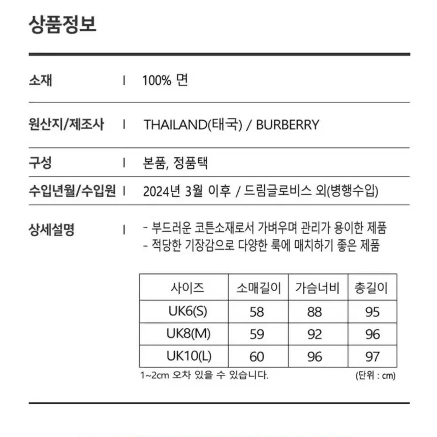 버버리 지오반나 셔츠원피스