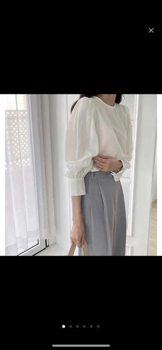 [Over Nine] Women's wrinkle-free shirt shirring blouse