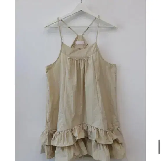 어나더랭귀지 frill nylon dress 레이어드 원피스