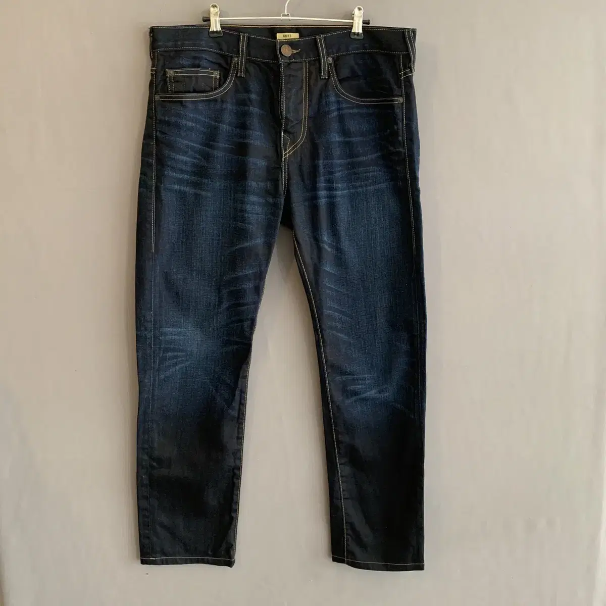 33" Truly Reliable KURT Washed Jin Blue Denim Jeans for Sale