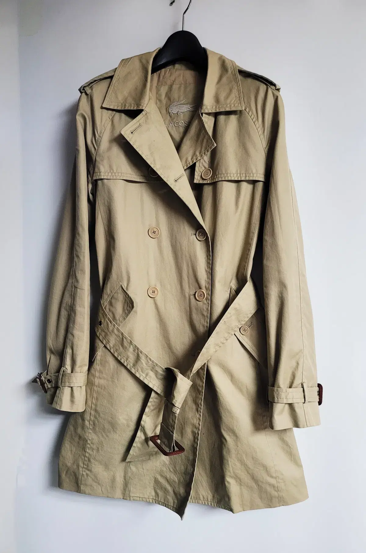 Lacoste Beige 44 DoubleTrench Coat ConditionGood Paul1046